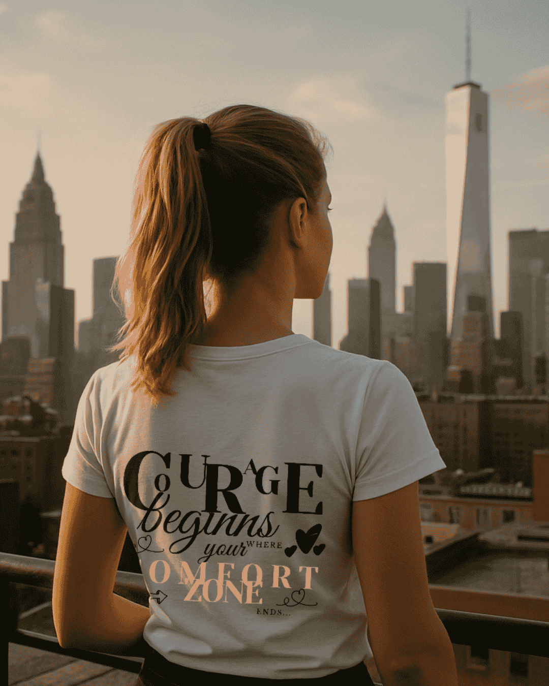 Courage Comfort Zone T-Shirt Rundhals weiß