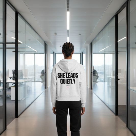 She leads quietly Boxy Zipper - Weiß meliert