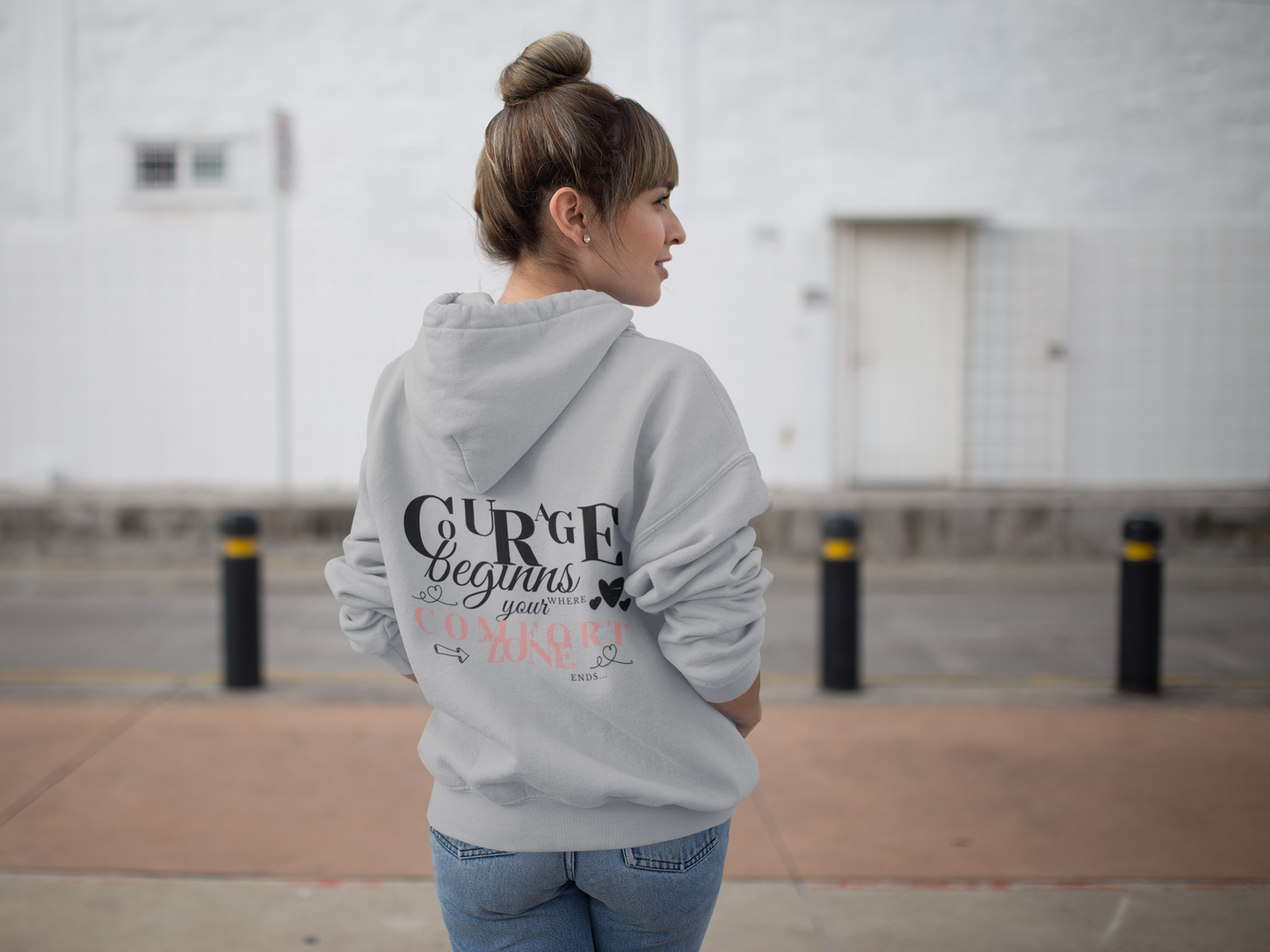 Courage Comfort Zone Kapuzenjacke grau melliert