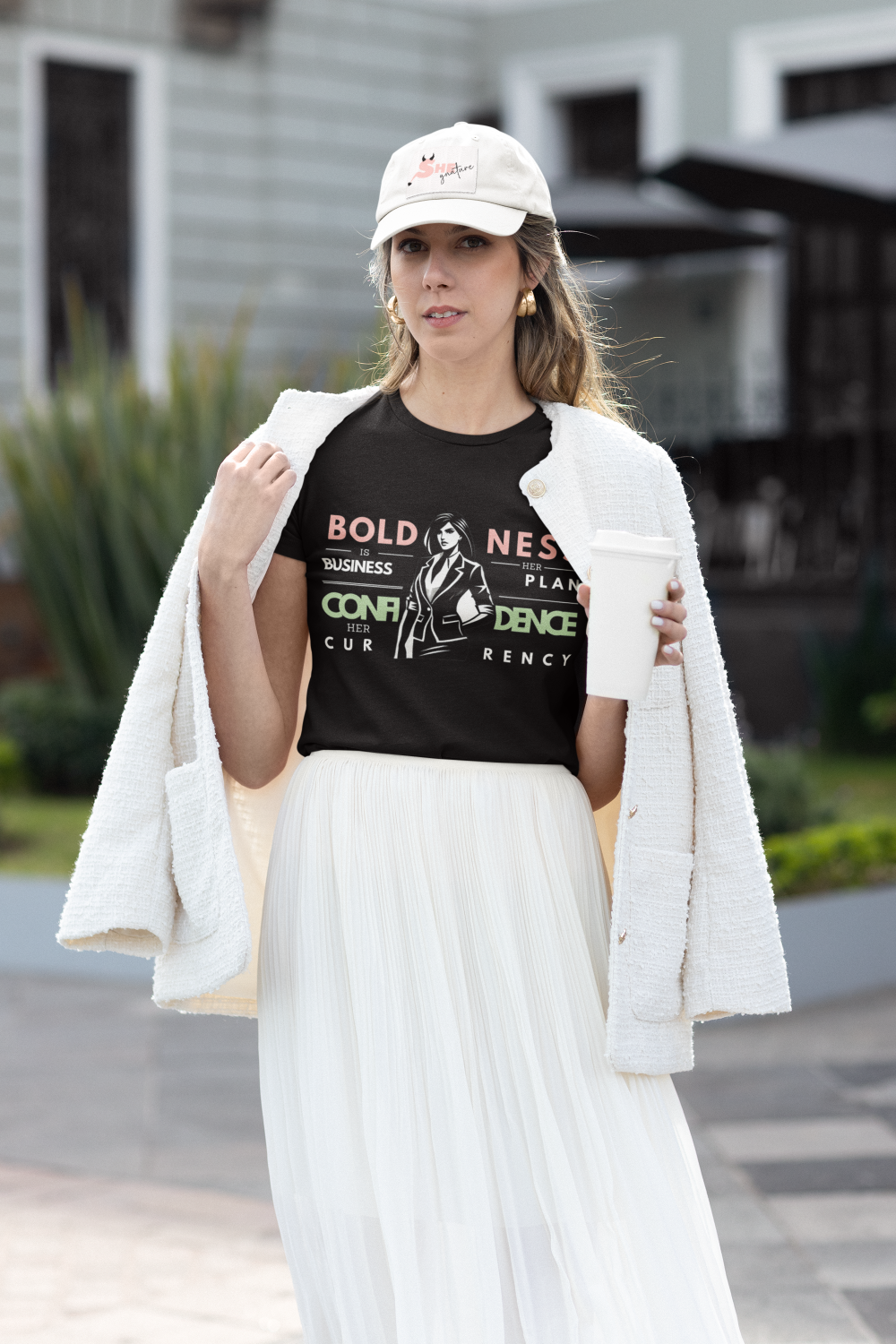 Her Boldness Rundhals T-Shirt schwarz