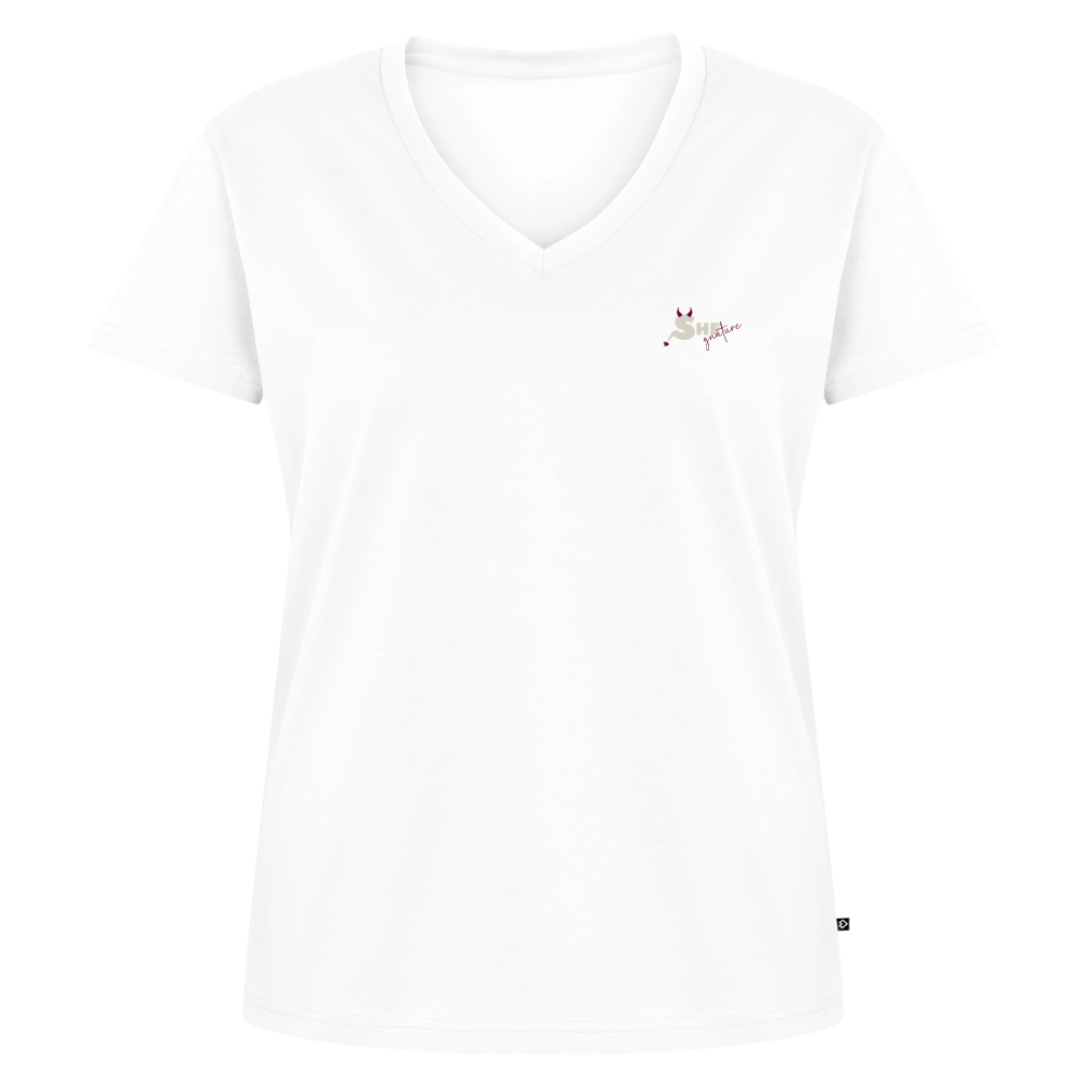 Control the pace Bio-T-Shirt mit V-Ausschnitt hell - Weiß