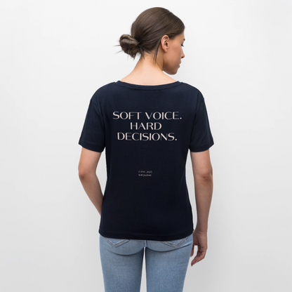 Soft Voice Hard Decisions T-Shirt Rundhals dunkel - Navy