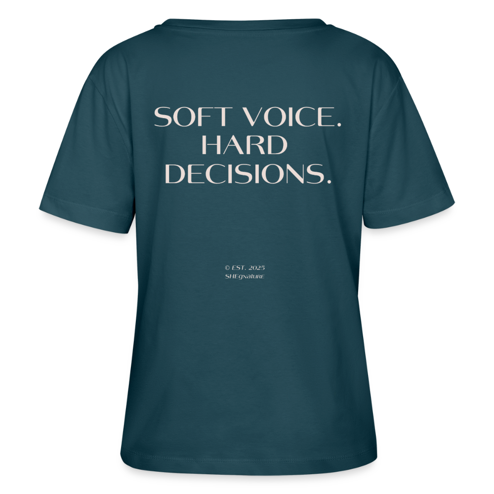 Soft Voice Hard Decisions T-Shirt Rundhals dunkel - Dunkles Petrol