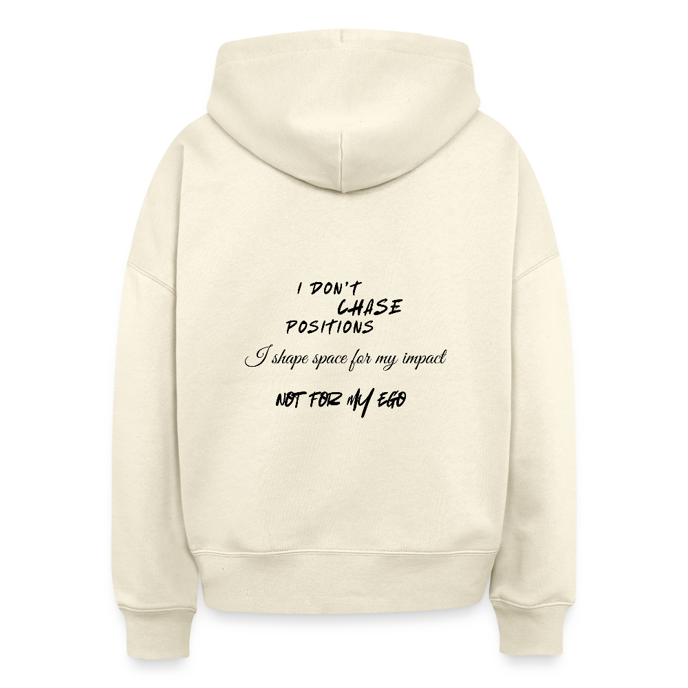 I don't chase positions Boxy Hoodie - Weißgrau