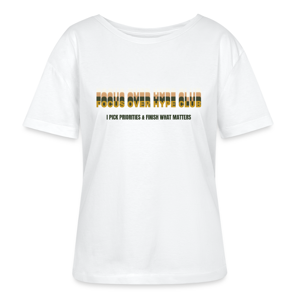 Focus over Hype Club T-Shirt Rundhals hell - Weiß