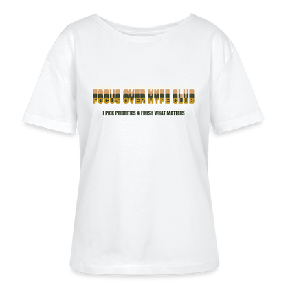Focus over Hype Club T-Shirt Rundhals hell - Weiß