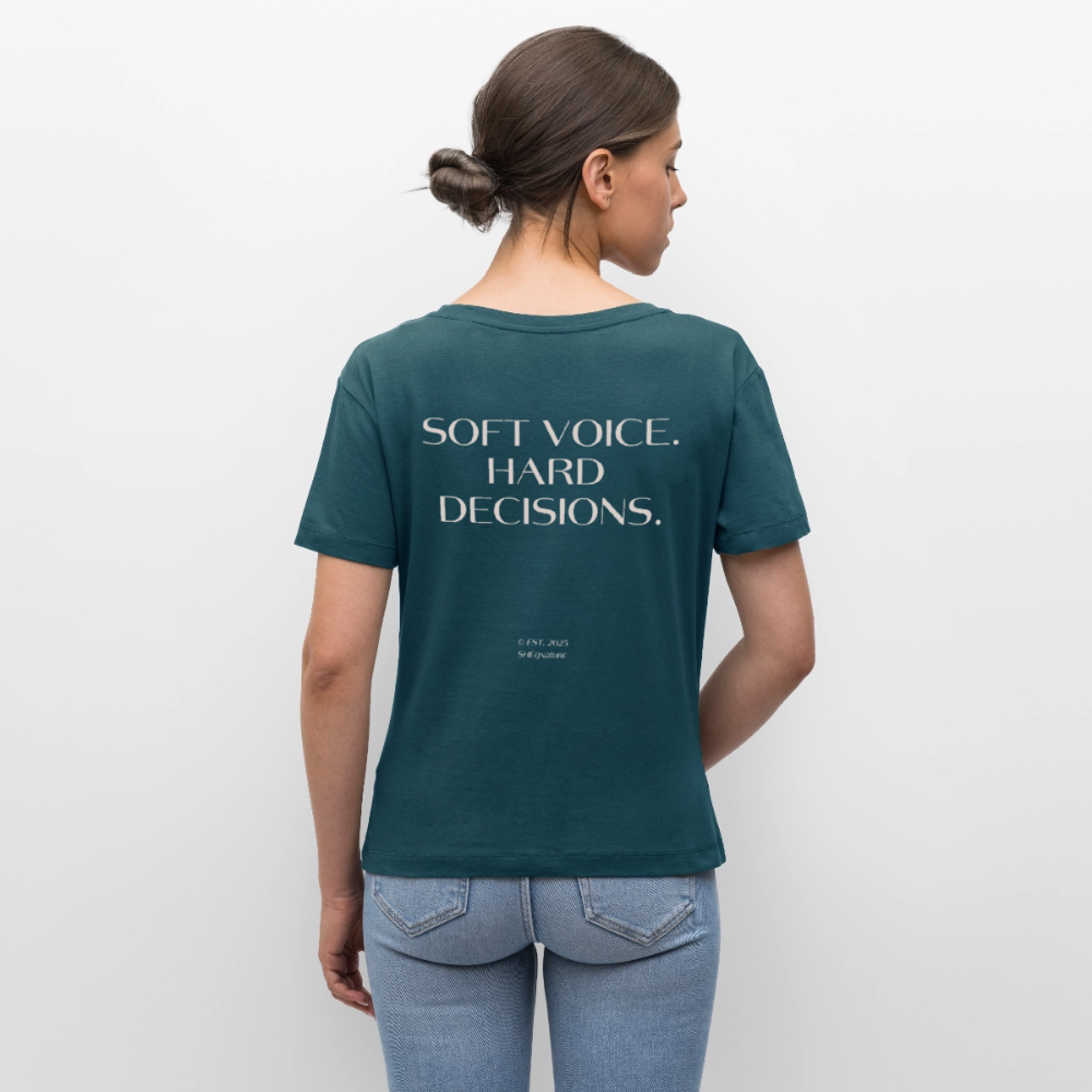 Soft Voice Hard Decisions T-Shirt Rundhals dunkel - Dunkles Petrol