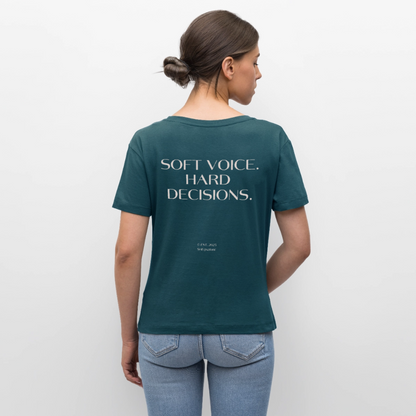 Soft Voice Hard Decisions T-Shirt Rundhals dunkel - Dunkles Petrol