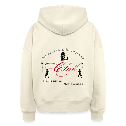 Boardroom & Boundaries Club Boxy Hoodie hell - Weißgrau