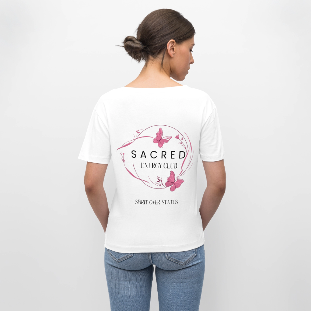 Sacred Energy Club T-Shirt Rundhals - Weiß