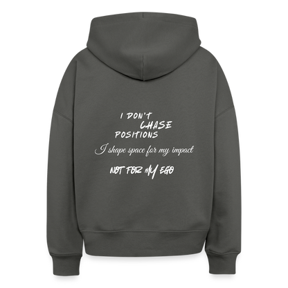 I don't chase positions Boxy Hoodie - Anthrazit