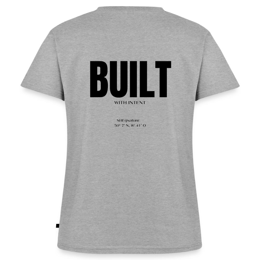 Built with intent hell Bio-T-Shirt mit V-Ausschnitt - Grau meliert