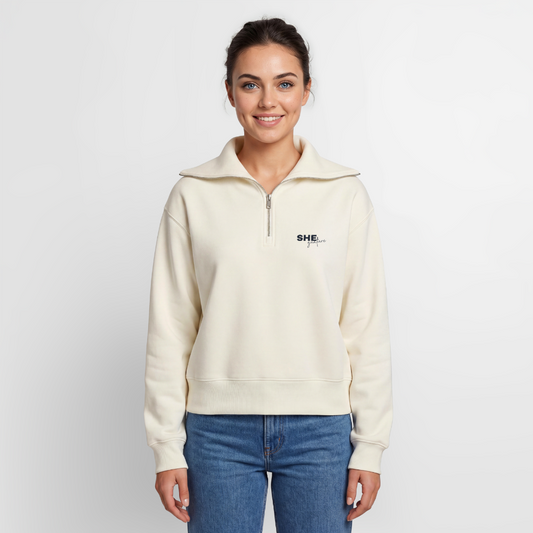 Controlled Responsibility Half Zipper hell - Naturweiß
