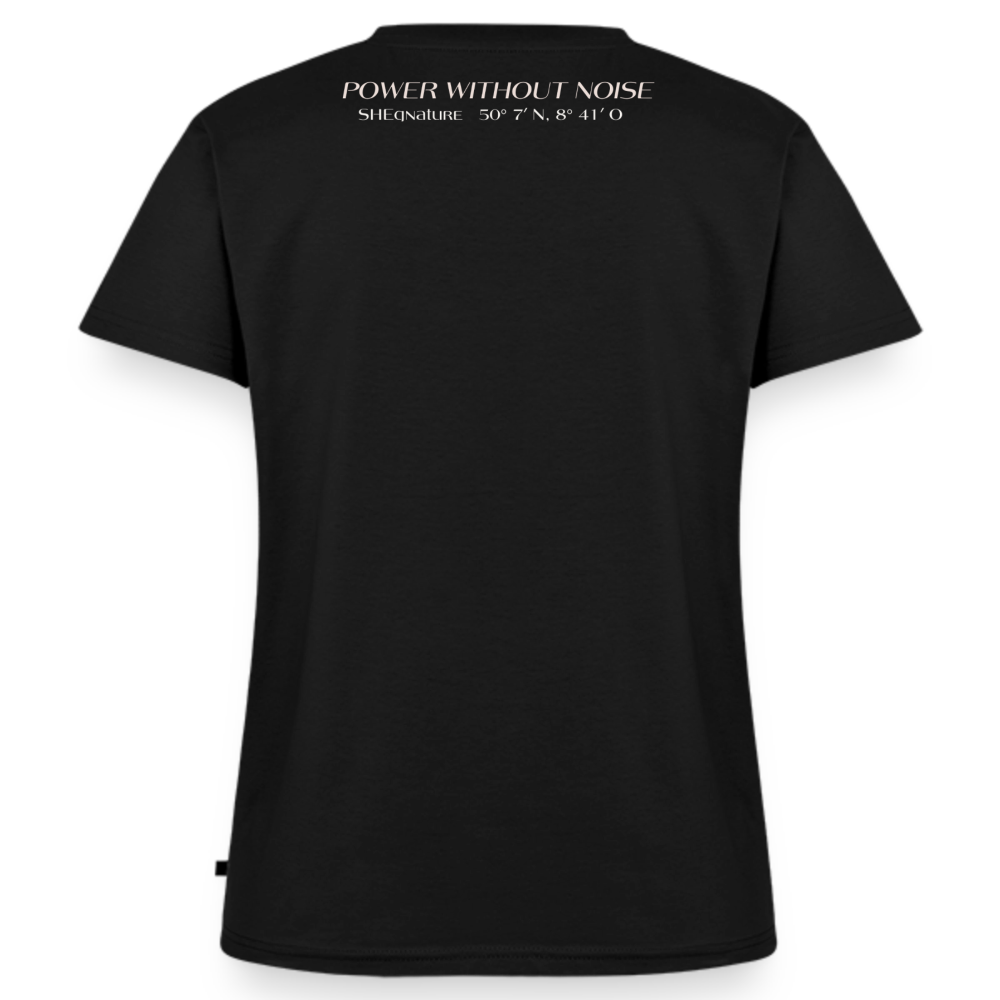 strength in silence Bio-T-Shirt mit V-Ausschnitt dunkel - Schwarz