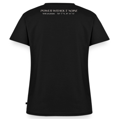 strength in silence Bio-T-Shirt mit V-Ausschnitt dunkel - Schwarz