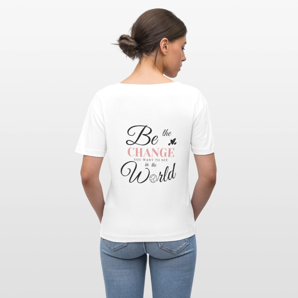 Be the Change Rundhals T-Shirt - Weiß