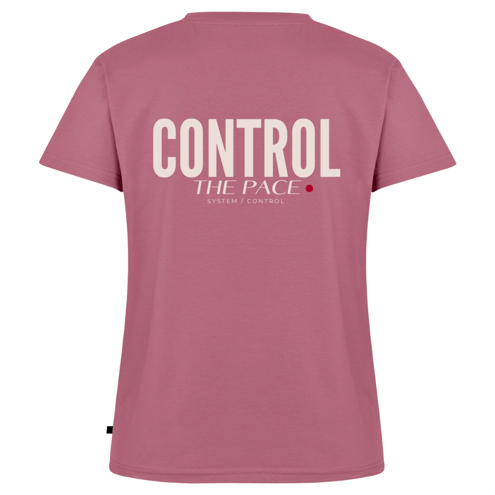 Control the pace Bio-T-Shirt mit V-Ausschnitt - Mauve