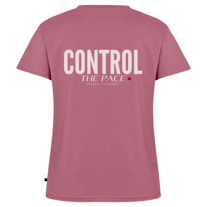 Control the pace Bio-T-Shirt mit V-Ausschnitt - Mauve