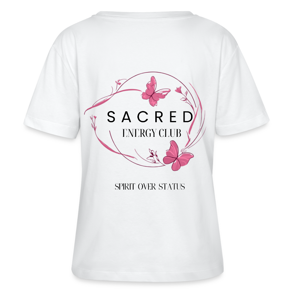 Sacred Energy Club T-Shirt Rundhals - Weiß