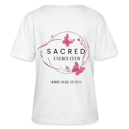 Sacred Energy Club T-Shirt Rundhals - Weiß