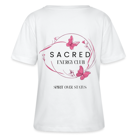 Sacred Energy Club T-Shirt Rundhals - Weiß