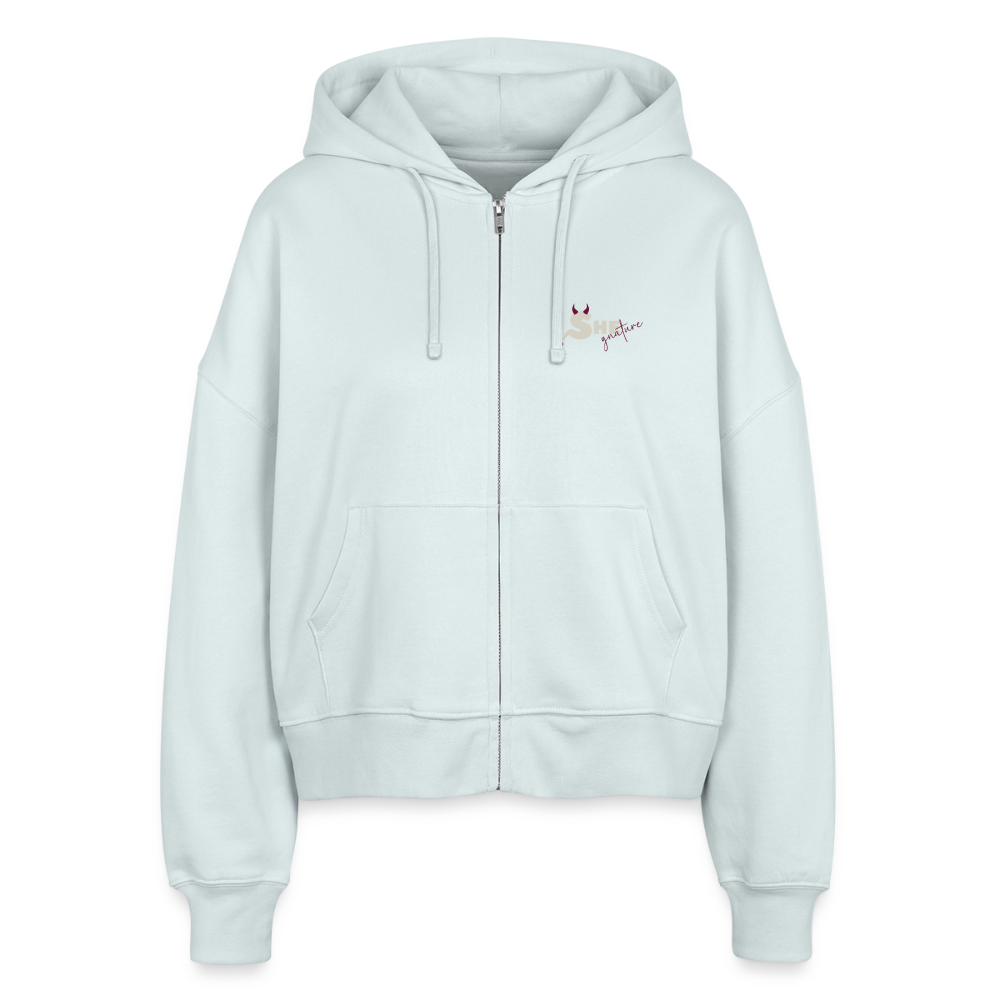 She leads quietly Boxy Zipper - Eisblau