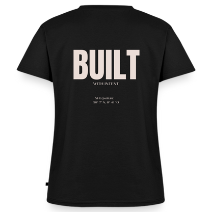 Built with intent Bio-T-Shirt mit V-Ausschnitt - Schwarz