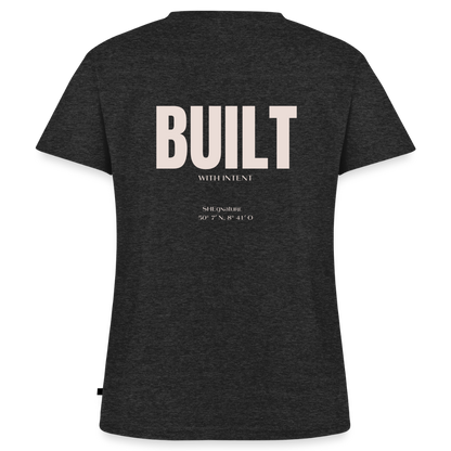 Built with intent Bio-T-Shirt mit V-Ausschnitt - Anthrazit meliert