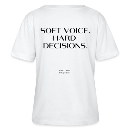 Soft Voice Hard Decisions T-Shirt Rundhals hell - Weiß