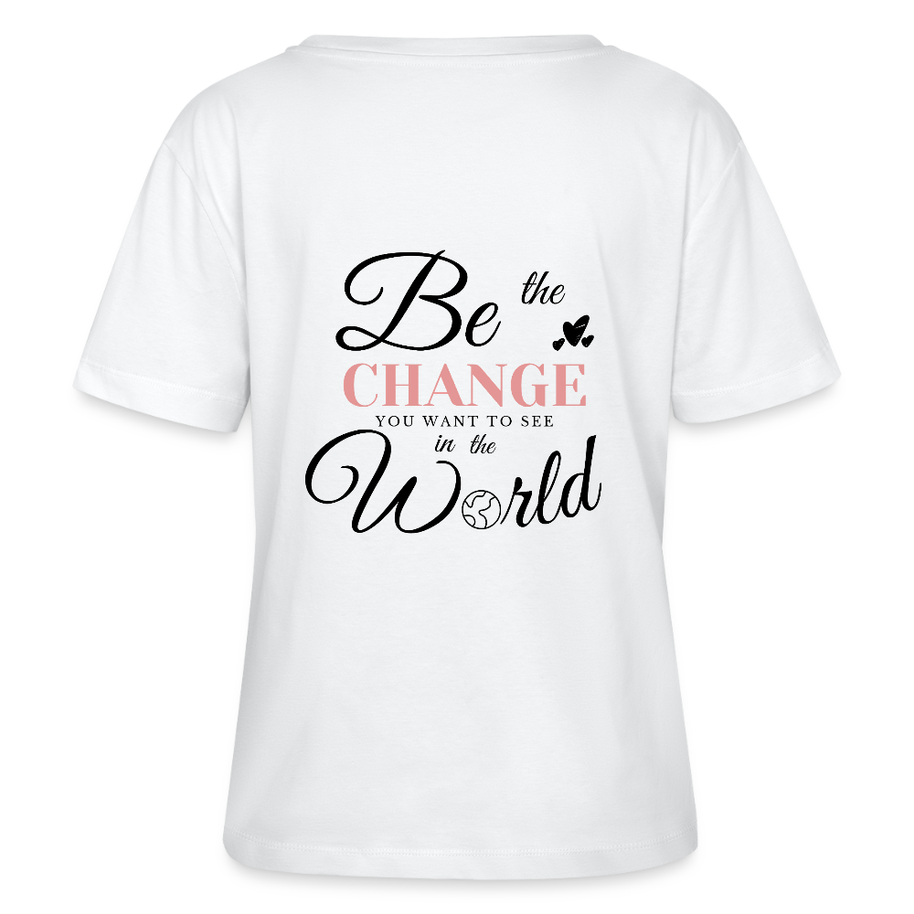 Be the Change Rundhals T-Shirt - Weiß