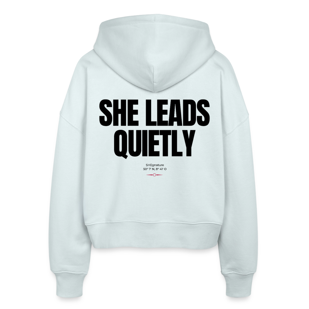 She leads quietly Boxy Zipper - Eisblau