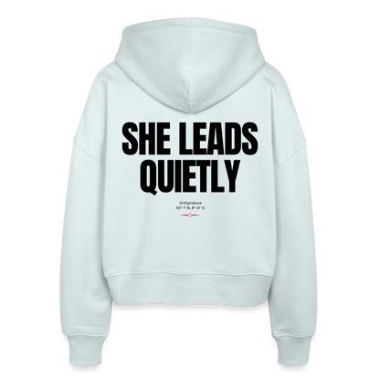 She leads quietly Boxy Zipper - Eisblau