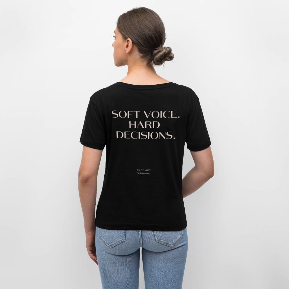 Soft Voice Hard Decisions T-Shirt Rundhals dunkel - Schwarz