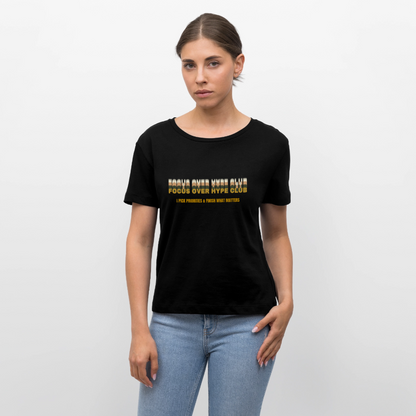 Focus over Hype Club T-Shirt Rundhals - Schwarz