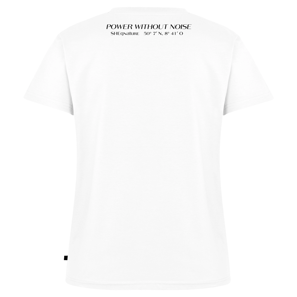 strength in silence Bio-T-Shirt mit V-Ausschnitt - Weiß