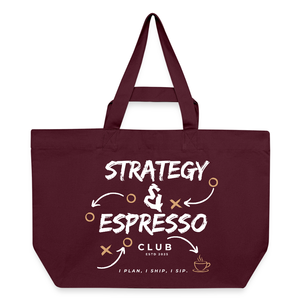 Strategy & Espresso Club Shopping Bag - Burgunderrot