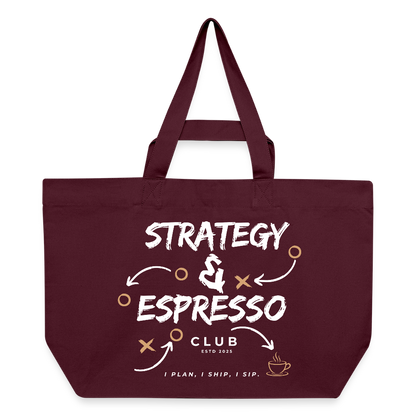 Strategy & Espresso Club Shopping Bag - Burgunderrot