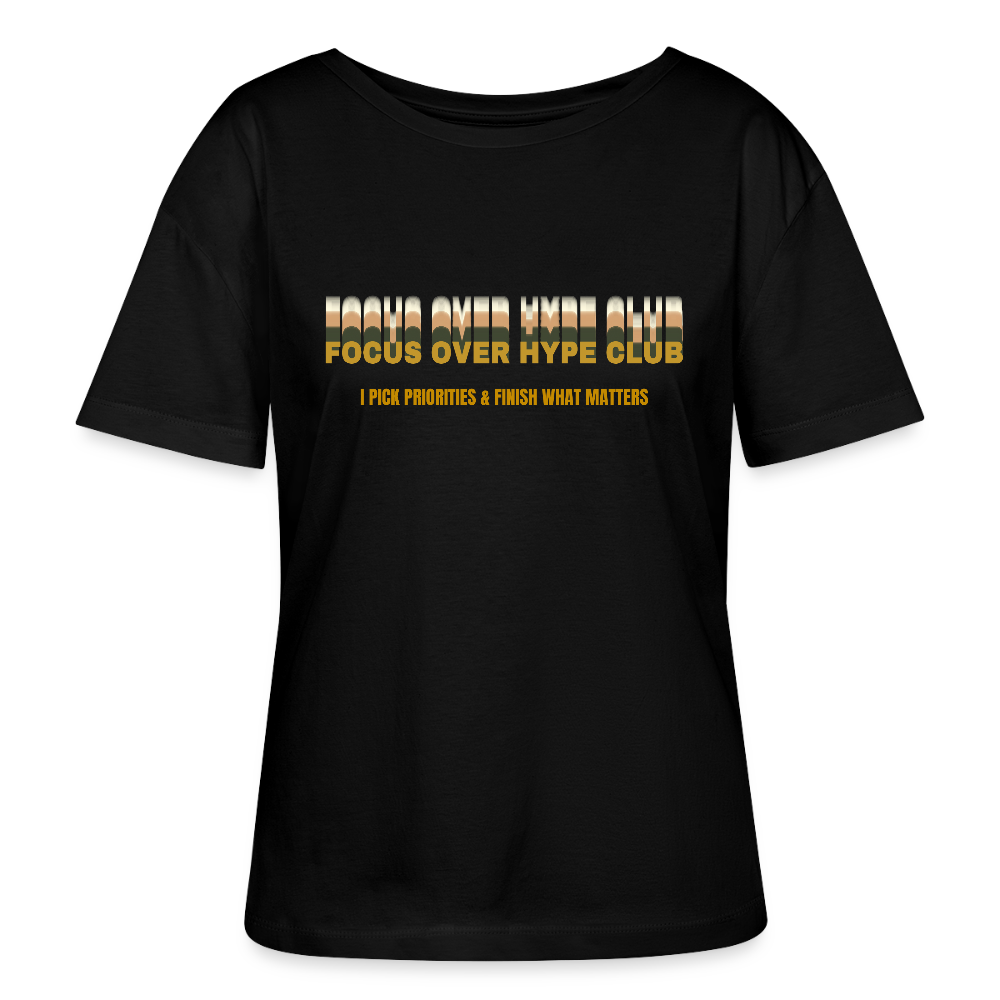 Focus over Hype Club T-Shirt Rundhals - Schwarz