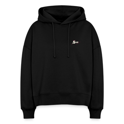 I don't chase positions Boxy Hoodie - Schwarz