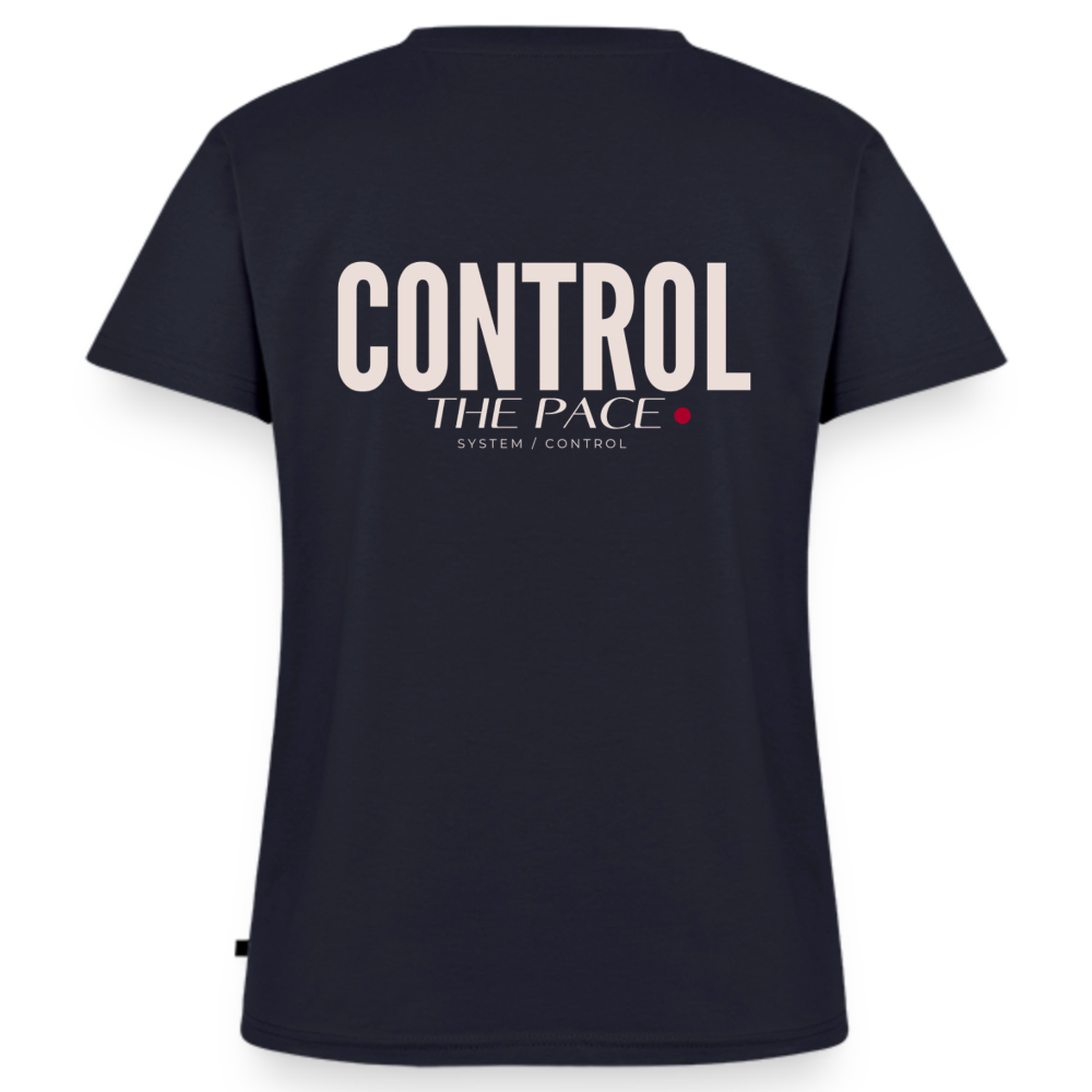 Control the pace Bio-T-Shirt mit V-Ausschnitt - Navy