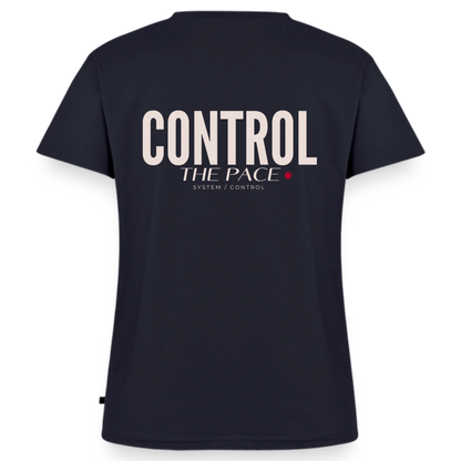 Control the pace Bio-T-Shirt mit V-Ausschnitt - Navy