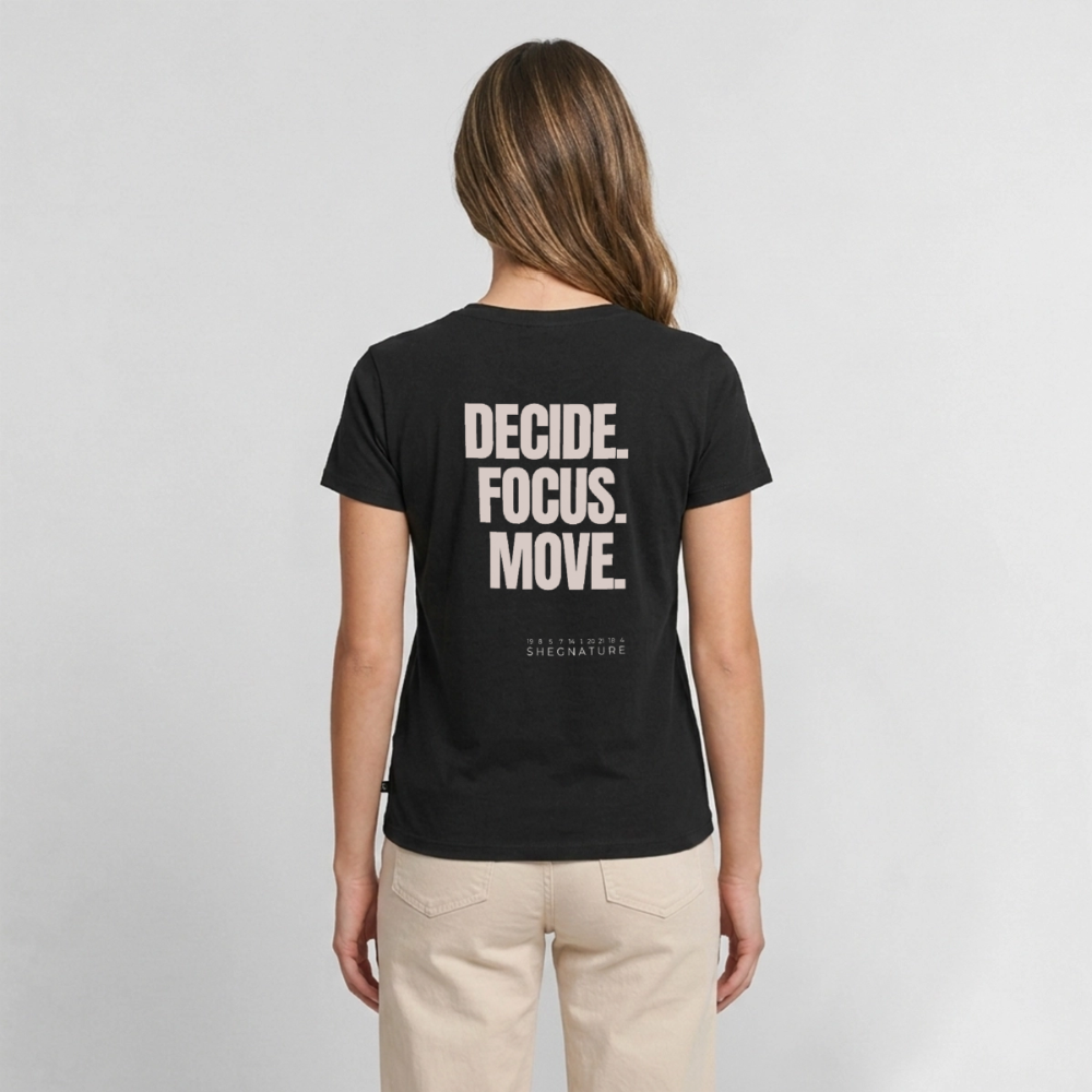 Decide Focus Move minimalistisches T-Shirt Damen