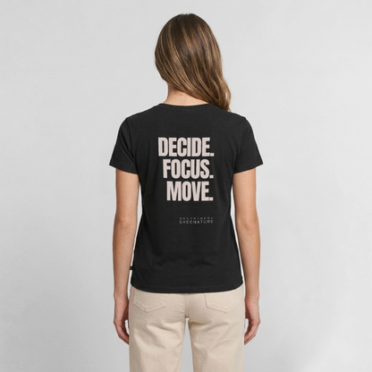 Decide Focus Move minimalistisches T-Shirt Damen