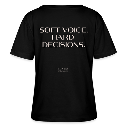Soft Voice Hard Decisions T-Shirt Rundhals dunkel - Schwarz