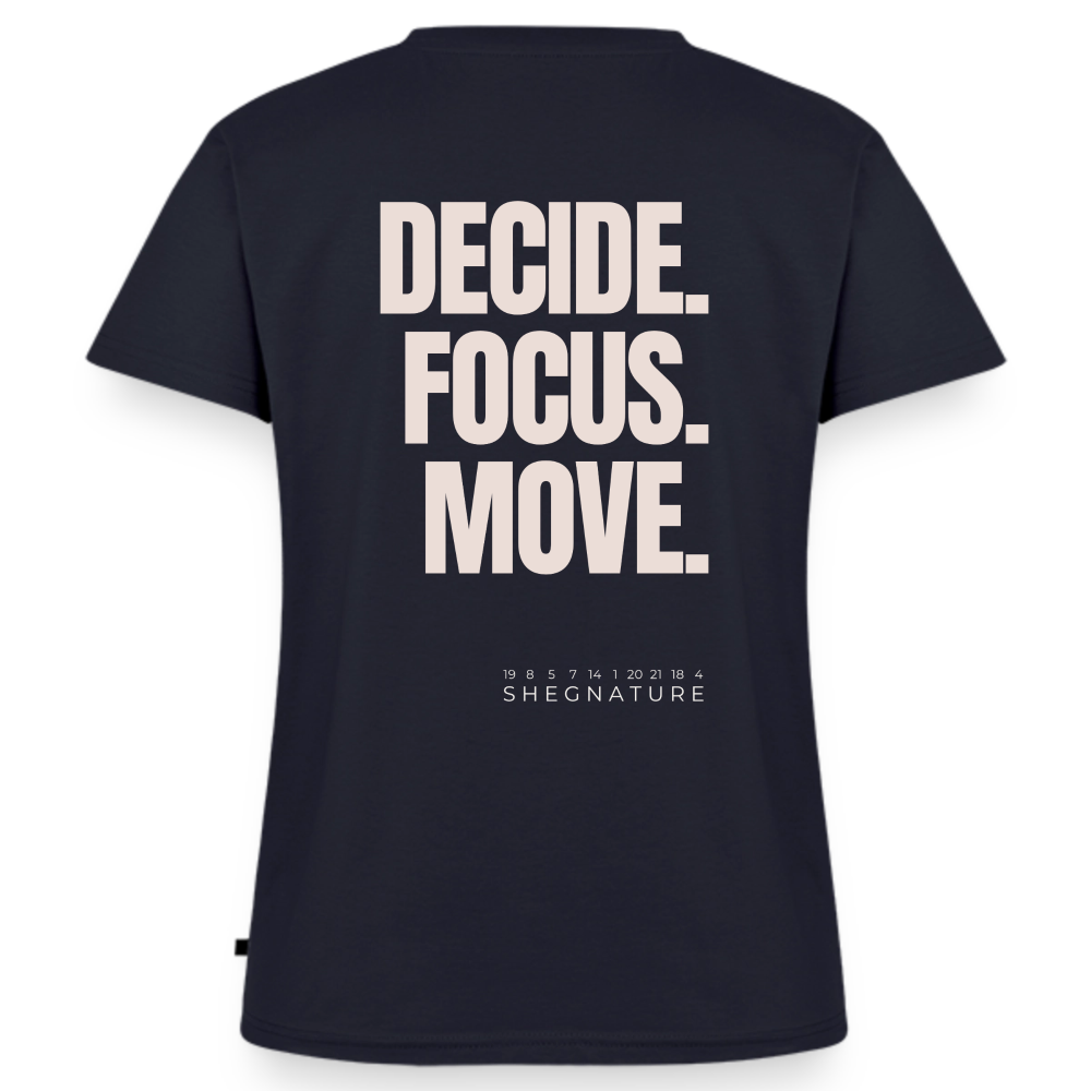 Decide Focus Move minimalistisches T-Shirt Damen