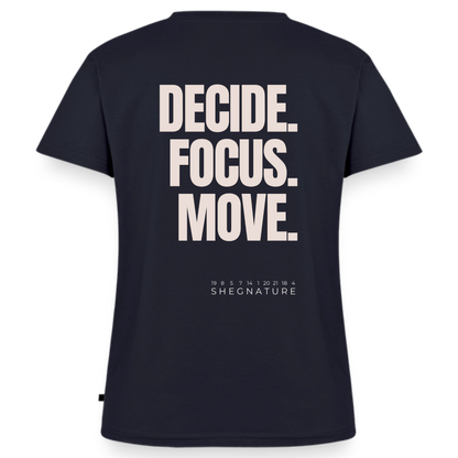 Decide Focus Move minimalistisches T-Shirt Damen