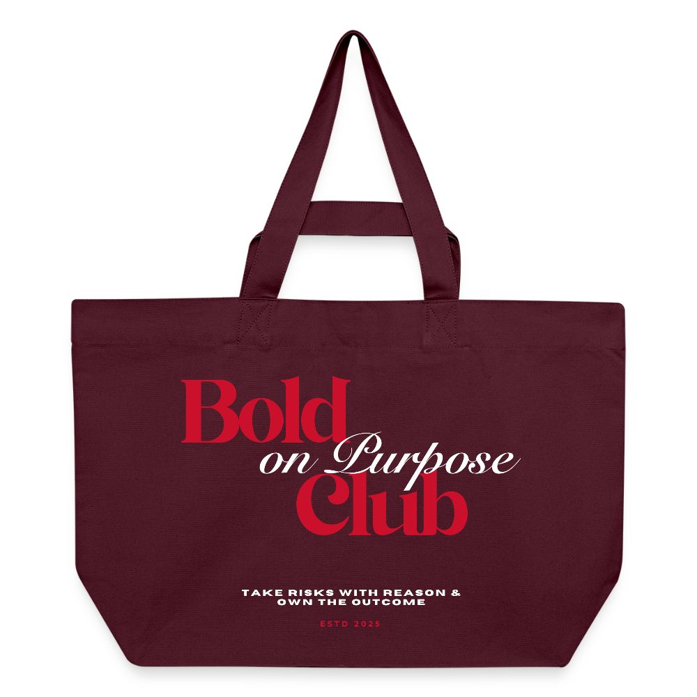 Bold on Purpose Club Shopping Bag - Burgunderrot