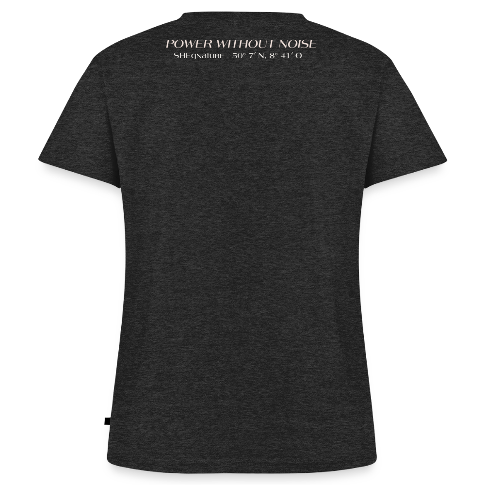 strength in silence Bio-T-Shirt mit V-Ausschnitt dunkel - Anthrazit meliert