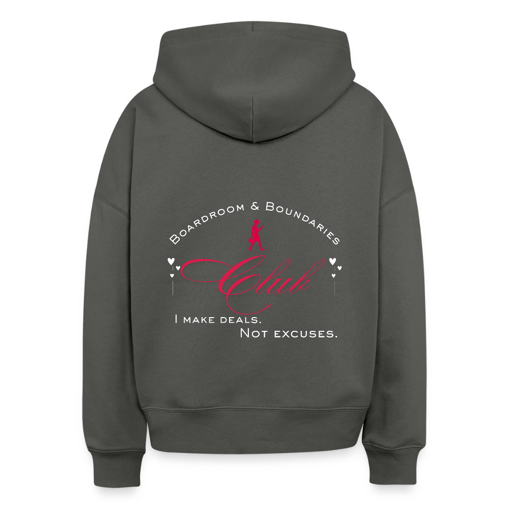 Boardroom & Boundaries Club Boxy Hoodie - Anthrazit