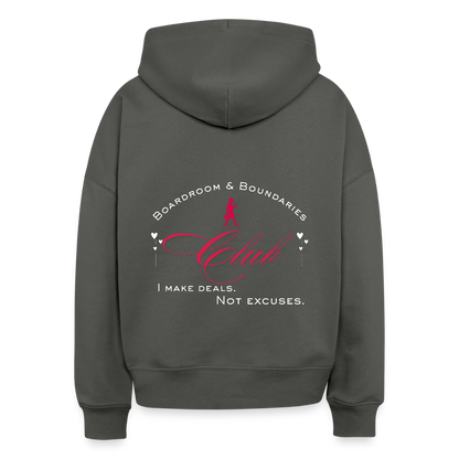 Boardroom & Boundaries Club Boxy Hoodie - Anthrazit